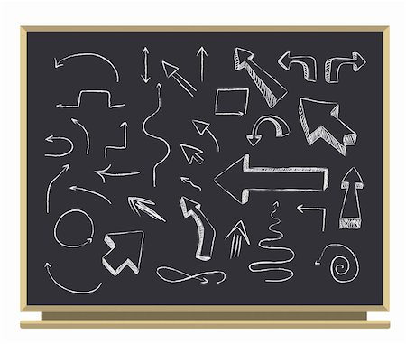 directional arrow boards - set of arrows on blackboard Stock Photo - Budget Royalty-Free & Subscription, Code: 400-05913772