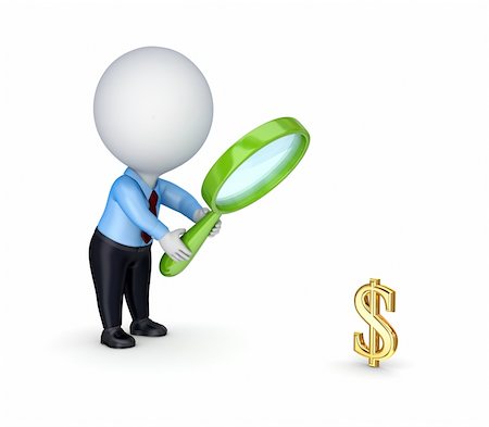 simsearch:614-02740316,k - Looking for money concept. Isolated on white background.3d rendered. Stockbilder - Microstock & Abonnement, Bildnummer: 400-05913808