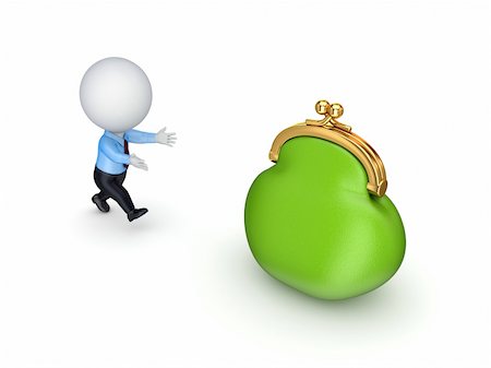 simsearch:400-06921414,k - 3d small people and green purse.Isolated on white background. Photographie de stock - Aubaine LD & Abonnement, Code: 400-05913801