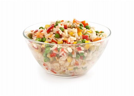 simsearch:400-05098291,k - Rice and vegetables on a white background Stock Photo - Budget Royalty-Free & Subscription, Code: 400-05913995