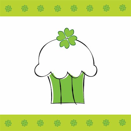 Happy Saint Patrick's Day Cupcake Photographie de stock - Aubaine LD & Abonnement, Code: 400-05924711