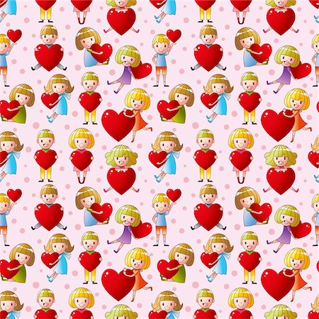 simsearch:400-04412571,k - kid hug heart seamless pattern Stock Photo - Budget Royalty-Free & Subscription, Code: 400-05924726