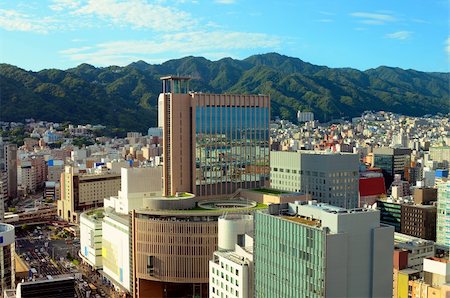 Aerial view of downtown Kobe, japan. Foto de stock - Super Valor sin royalties y Suscripción, Código: 400-05924767