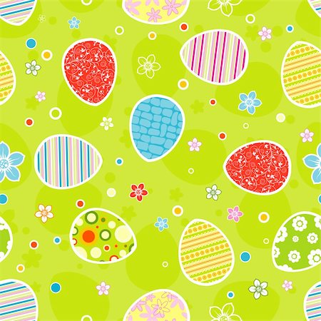 drawing dot abstract vector flower - Seamless Easter pattern, vector illustration Stock Photo - Budget Royalty-Free & Subscription, Code: 400-05925745