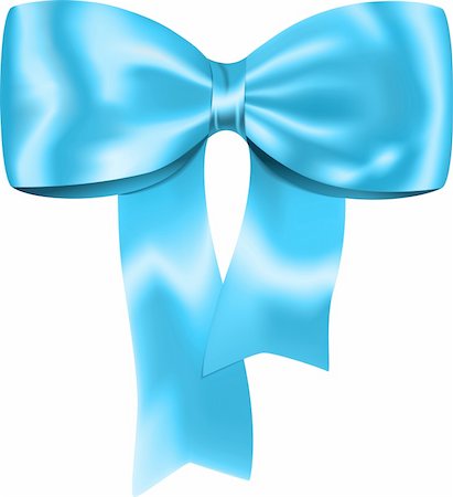 simsearch:400-06199913,k - Nice blue bow for gifts and decorations. Ribbon. Vector illustration. Isolated on white background Stock Photo - Budget Royalty-Free & Subscription, Code: 400-05926792