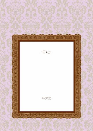 simsearch:400-05886853,k - Vector Ornate Pink Background and Frame. Easy to edit. Perfect for invitations or announcements. Stock Photo - Budget Royalty-Free & Subscription, Code: 400-05926812