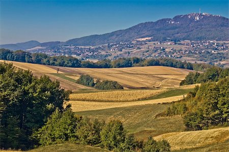 Kalnik mountain landscape - fields and countryside, Prigorje region, Croatia Stock Photo - Budget Royalty-Free & Subscription, Code: 400-05926838