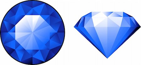 Sapphire from two perspectives over white. EPS 10, AI, JPEG Stock Photo - Budget Royalty-Free & Subscription, Code: 400-05927769