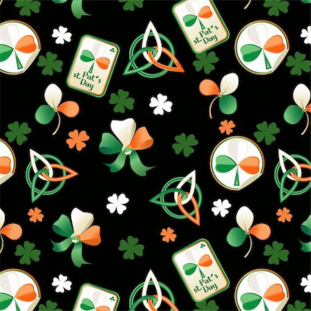 Trefoil seamless st. Patrick?s Day background. Stock Photo - Budget Royalty-Free & Subscription, Code: 400-05927831