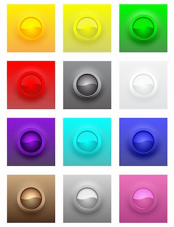 Colorful convex glossy buttons set, vector illustration, eps10 Foto de stock - Super Valor sin royalties y Suscripción, Código: 400-05927936
