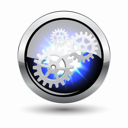 Isolated glowing repairing metal button with shadow on white, vector illustration, eps10 Fotografie stock - Microstock e Abbonamento, Codice: 400-05927992