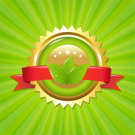 Eco Label With Sunburst, Vector Illustration Stock Photo - Budget Royalty-Free & Subscription, Code: 400-05928265