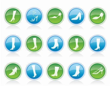 shoe and boot icons - vector icon set Stock Photo - Budget Royalty-Free & Subscription, Code: 400-05928386