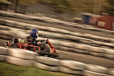 fun car fast - go kart racing on circuit Stock Photo - Budget Royalty-Free & Subscription, Code: 400-05920104