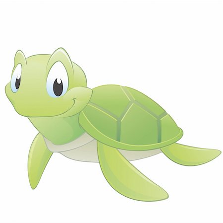 Vector illustration of a cute cartoon turtle. Grouped for easy editing Stock Photo - Budget Royalty-Free & Subscription, Code: 400-05920121