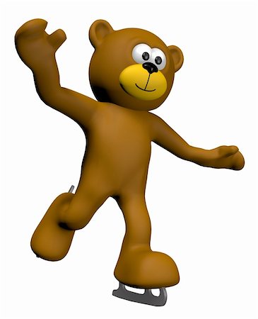simsearch:400-04797181,k - ice skating teddy bear - 3d illustration Stock Photo - Budget Royalty-Free & Subscription, Code: 400-05920300