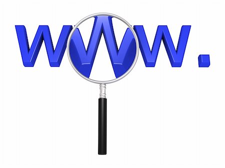 simsearch:400-07624282,k - 3d magnifying glass in front of web initials Stockbilder - Microstock & Abonnement, Bildnummer: 400-05920340