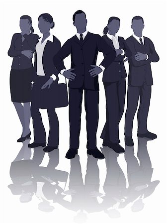 Illustration of a dynamic professional smart business team Stock Photo - Budget Royalty-Free & Subscription, Code: 400-05920417