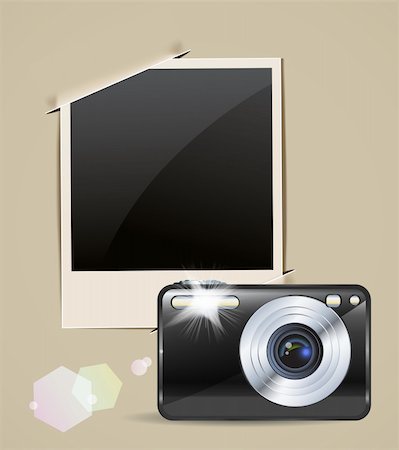 camera and vintage photo frame Stock Photo - Budget Royalty-Free & Subscription, Code: 400-05920562