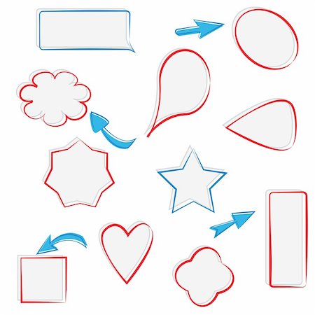 Collection of text frames, speech bubbles and arrows Stock Photo - Budget Royalty-Free & Subscription, Code: 400-05920622