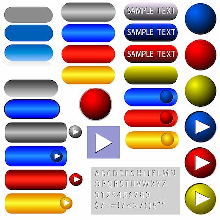 simsearch:400-07424571,k - Vector illustration of the various buttons for website. This file is vector, can be scaled to any size without loss of quality. Stock Photo - Budget Royalty-Free & Subscription, Code: 400-05920632