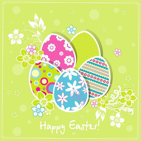 simsearch:400-05925759,k - Template Easter greeting card, vector illustration Photographie de stock - Aubaine LD & Abonnement, Code: 400-05920685