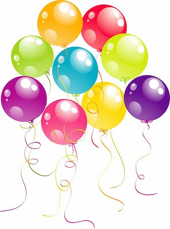 design element party - Color beautiful party balloons, vector illustration Stock Photo - Budget Royalty-Free & Subscription, Code: 400-05920702