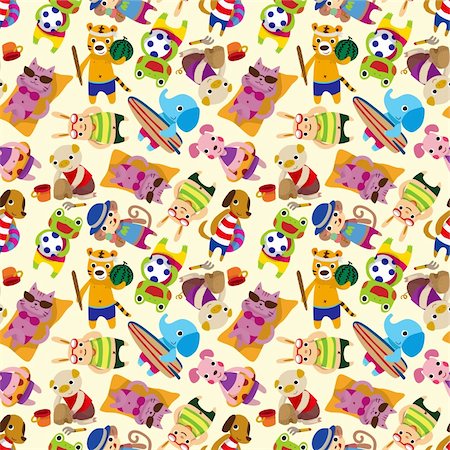 seamless summer animal pattern Stock Photo - Budget Royalty-Free & Subscription, Code: 400-05920757