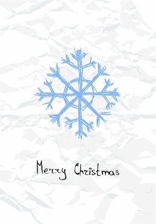 simsearch:400-04363033,k - Christmas postcard with blue snowflake on white Photographie de stock - Aubaine LD & Abonnement, Code: 400-05920817