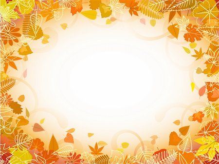 Autumn leaf frame with space for text pattern Stock Photo - Budget Royalty-Free & Subscription, Code: 400-05920859