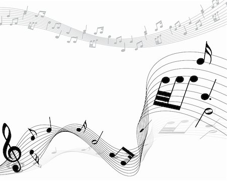 Vector musical notes staff background for design use Stock Photo - Budget Royalty-Free & Subscription, Code: 400-05920894