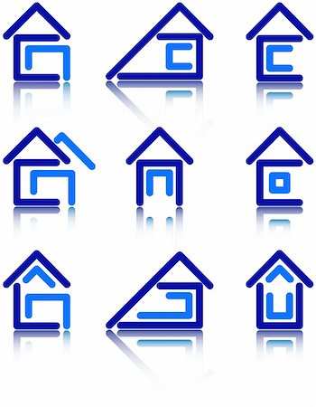 simsearch:400-08967527,k - a set of icons in the form of house construction Stock Photo - Budget Royalty-Free & Subscription, Code: 400-05920933