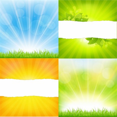 defocus - Green And Orange Backgrounds With Sunburst, Vector Background Stock Photo - Budget Royalty-Free & Subscription, Code: 400-05921307