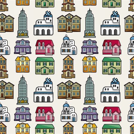 seamless house pattern Stock Photo - Budget Royalty-Free & Subscription, Code: 400-05922892