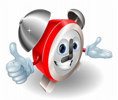 Cute cartoon character alarm clock giving a thumbs up Stock Photo - Budget Royalty-Free & Subscription, Code: 400-05922966