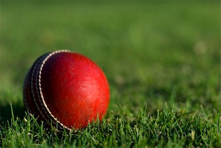 stockarch (artist) - A red cricket ball on green grass background Stock Photo - Budget Royalty-Free & Subscription, Code: 400-05923854