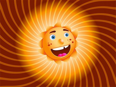 simsearch:400-04814877,k - Smiling Sun, Isolated On White Background, Vector Illustration Stock Photo - Budget Royalty-Free & Subscription, Code: 400-05923860