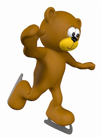 simsearch:400-04797181,k - ice skating teddy bear - 3d illustration Stock Photo - Budget Royalty-Free & Subscription, Code: 400-05923909