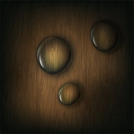 Water drops on wooden background, eps10 Stock Photo - Budget Royalty-Free & Subscription, Code: 400-05923955