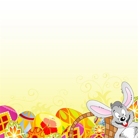 simsearch:400-07306161,k - Easter Frame with Eggs and Rabbit, vector illustration Foto de stock - Super Valor sin royalties y Suscripción, Código: 400-05923991