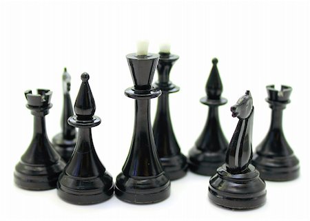 Beautiful close-up of chess pieces on a white background Stock Photo - Budget Royalty-Free & Subscription, Code: 400-05936208