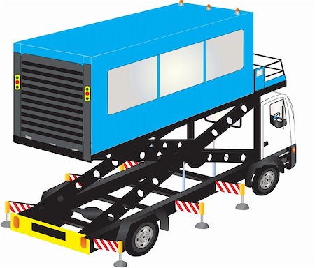 d40xboy (artist) - A Blue Airport Ambulift High Lift Truck isolated on White Stockbilder - Microstock & Abonnement, Bildnummer: 400-05937378