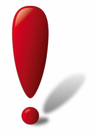 exclamation - Red exclamation mark with shadow Photographie de stock - Aubaine LD & Abonnement, Code: 400-05939168