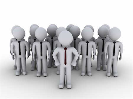 simsearch:400-04879813,k - 3d person standing in front of others as head of the team Stock Photo - Budget Royalty-Free & Subscription, Code: 400-05939174