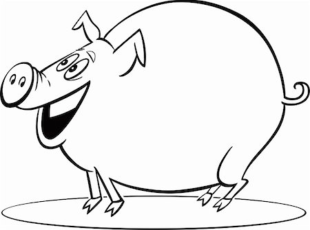 coloring page illustration of funny farm pig Stock Photo - Budget Royalty-Free & Subscription, Code: 400-05939291