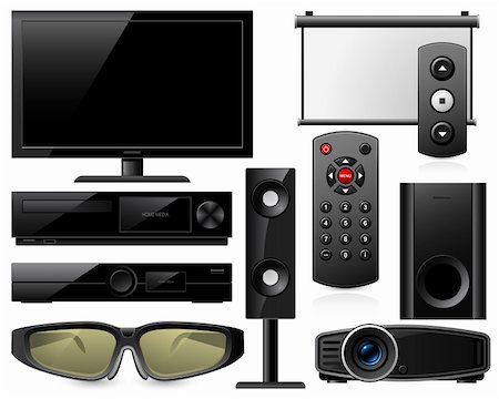 Home theater equipment Stock Photo - Budget Royalty-Free & Subscription, Code: 400-05939338