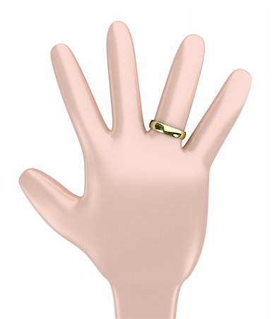 simsearch:400-04694901,k - Illustration of a hand with a gold ring on a white background Stock Photo - Budget Royalty-Free & Subscription, Code: 400-05930590