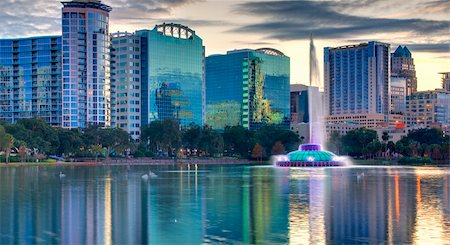 floridian - Modern Buildings along Eola Lake in Downtown Orlando, Florida. Stock Photo - Budget Royalty-Free & Subscription, Code: 400-05931447