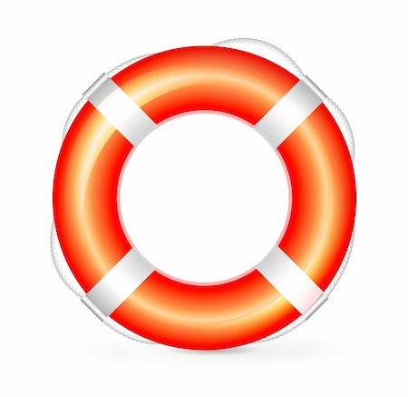 save water illustration - Realistic red lifebuoy with rope on white background Stock Photo - Budget Royalty-Free & Subscription, Code: 400-05946595
