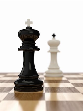 3d render of composition with kings on glossy chessboard Foto de stock - Super Valor sin royalties y Suscripción, Código: 400-05946747